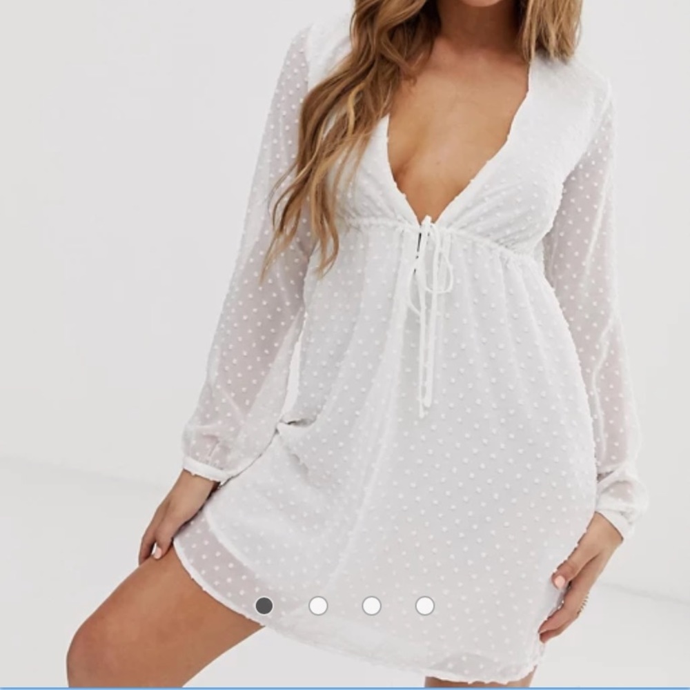 NWT Tavik Mini Polka Dot Beach Dress in White Size Small